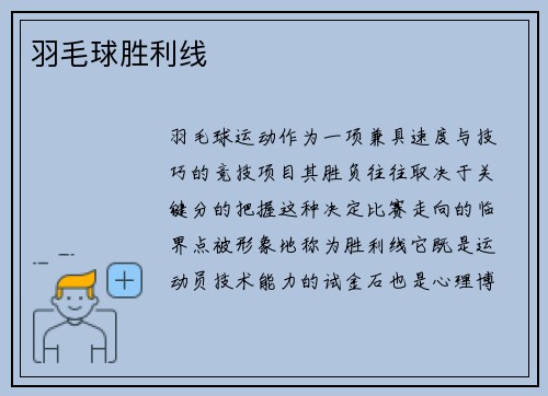 羽毛球胜利线